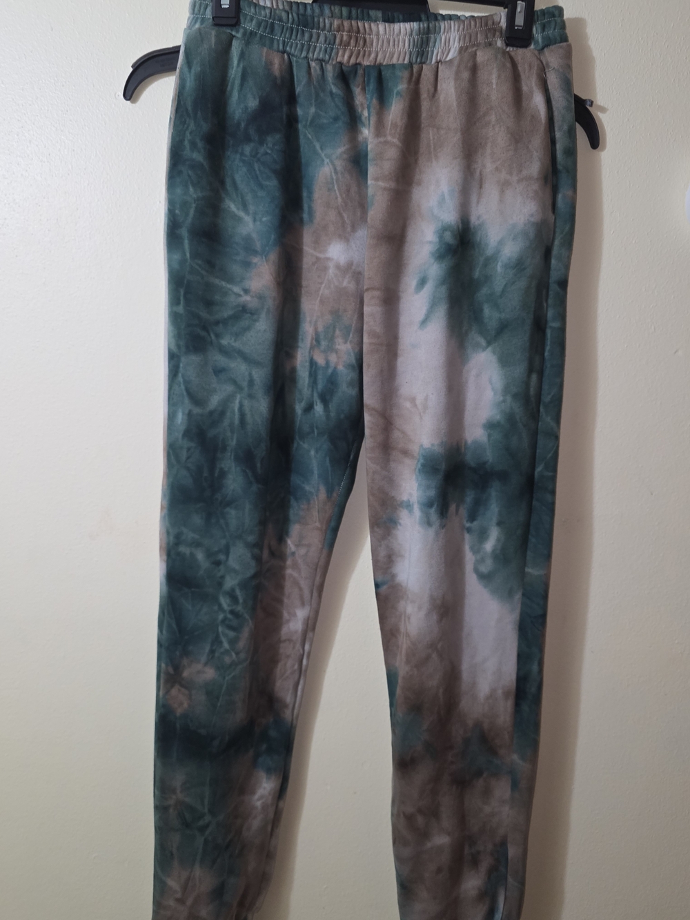 AKIRA Green & Brown Tie-Dye Track Joggers